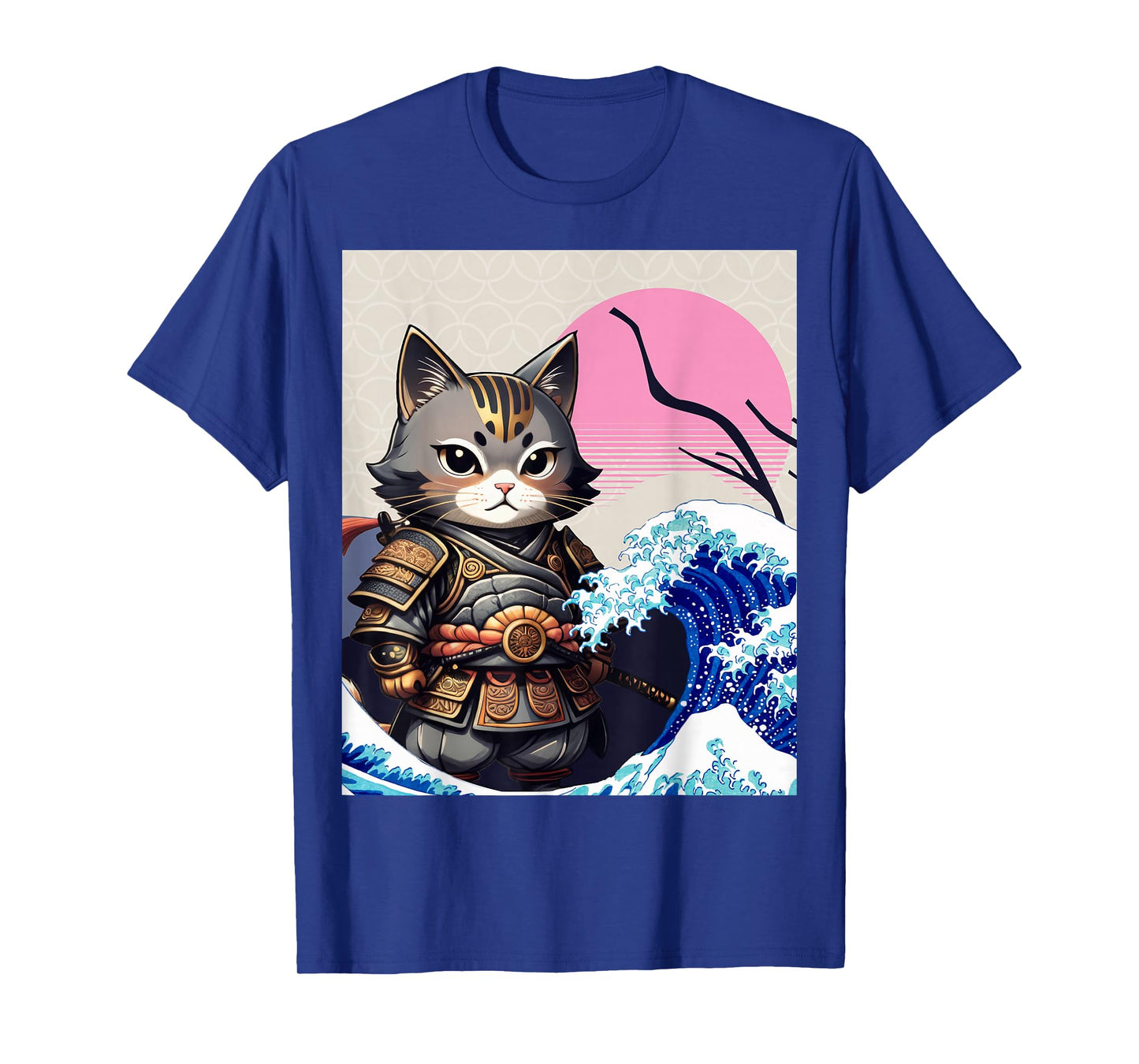 Japanese Ninja Art and Japan Samurai Cat T-Shirt