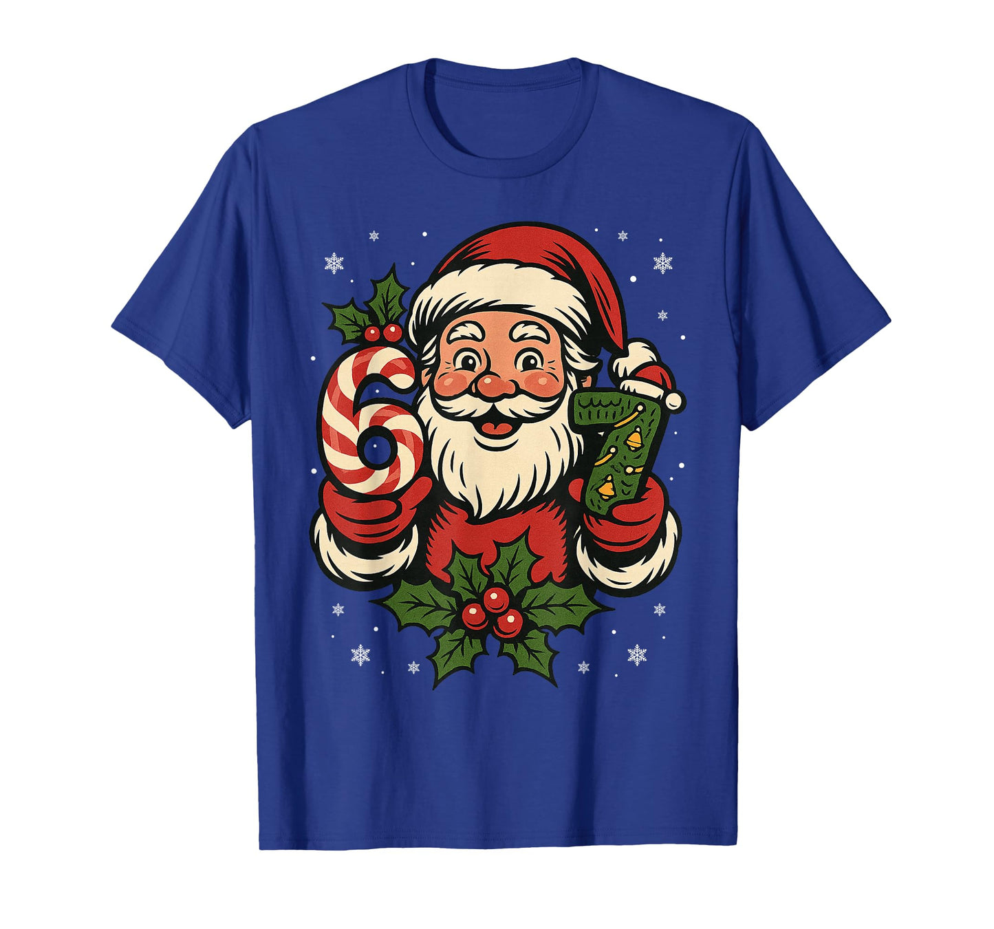 67 Six Seven Meme Christmas Santa Funny Candy Cane Santa T-Shirt