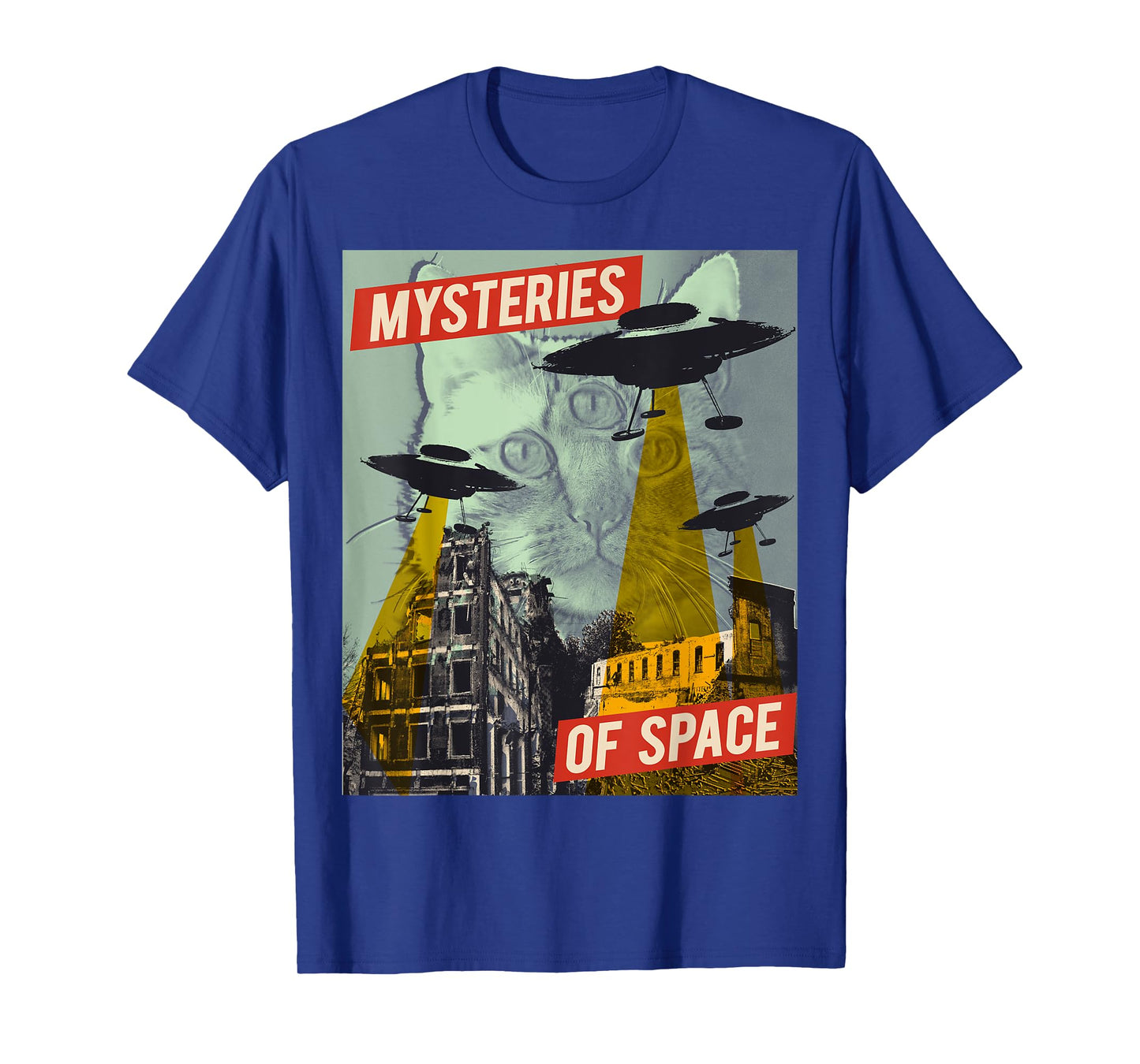 Cat Ufo Flying Saucer Invasion Science Fiction Abduction Kid T-Shirt