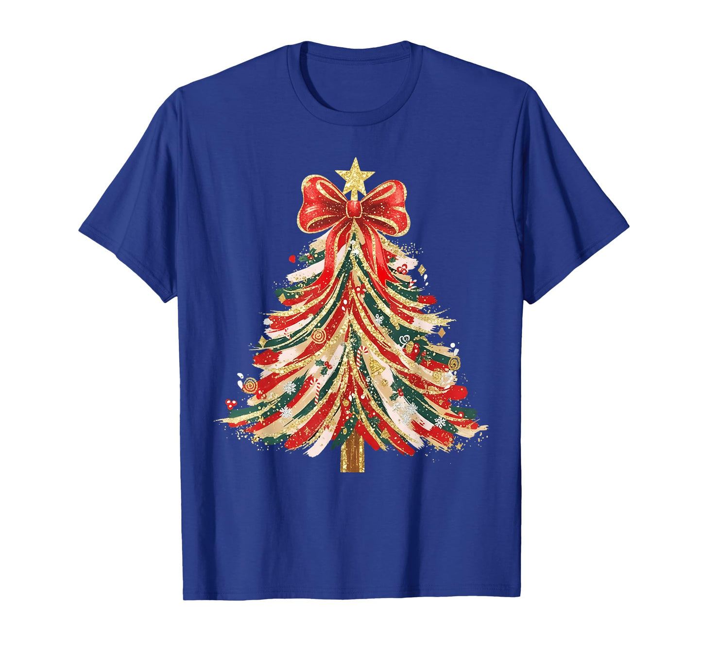 Christmas Tree Xmas Coquette Bow Women Holiday Girly Outfit T-Shirt