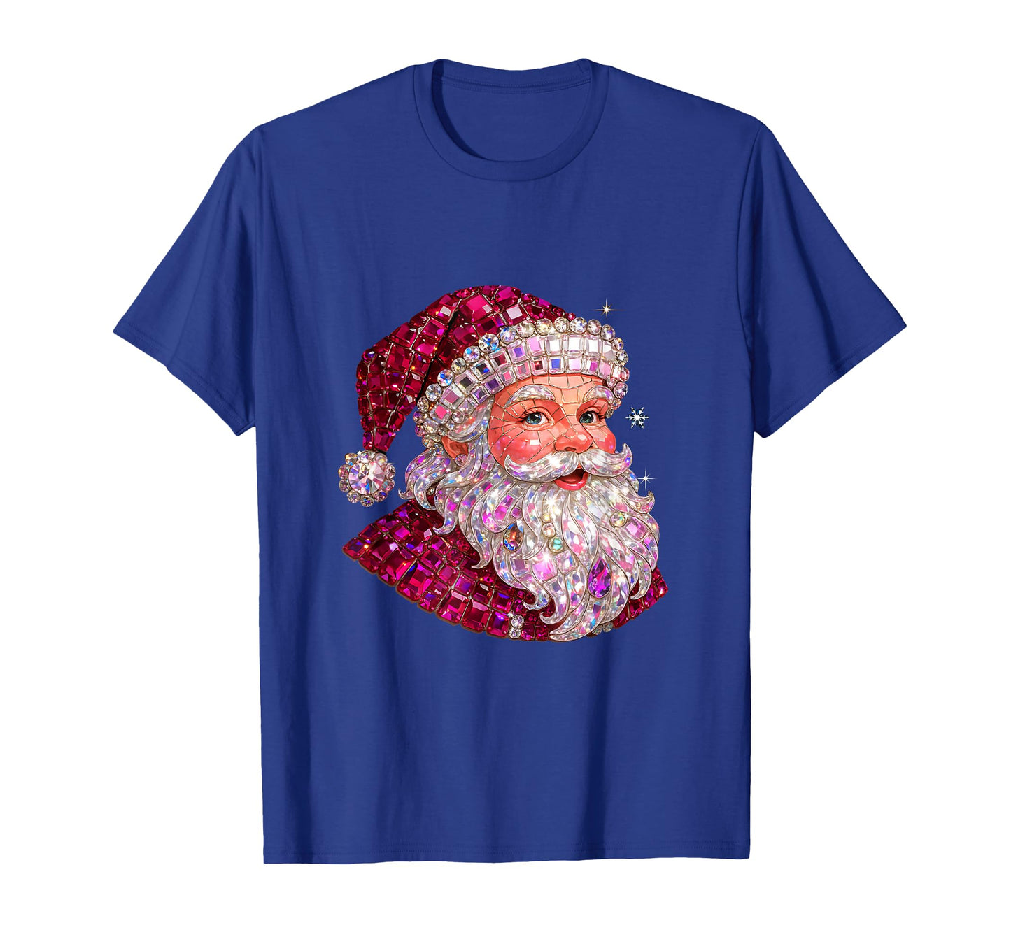 Pink Sparkle Santa Christmas Aesthetic Design T-Shirt