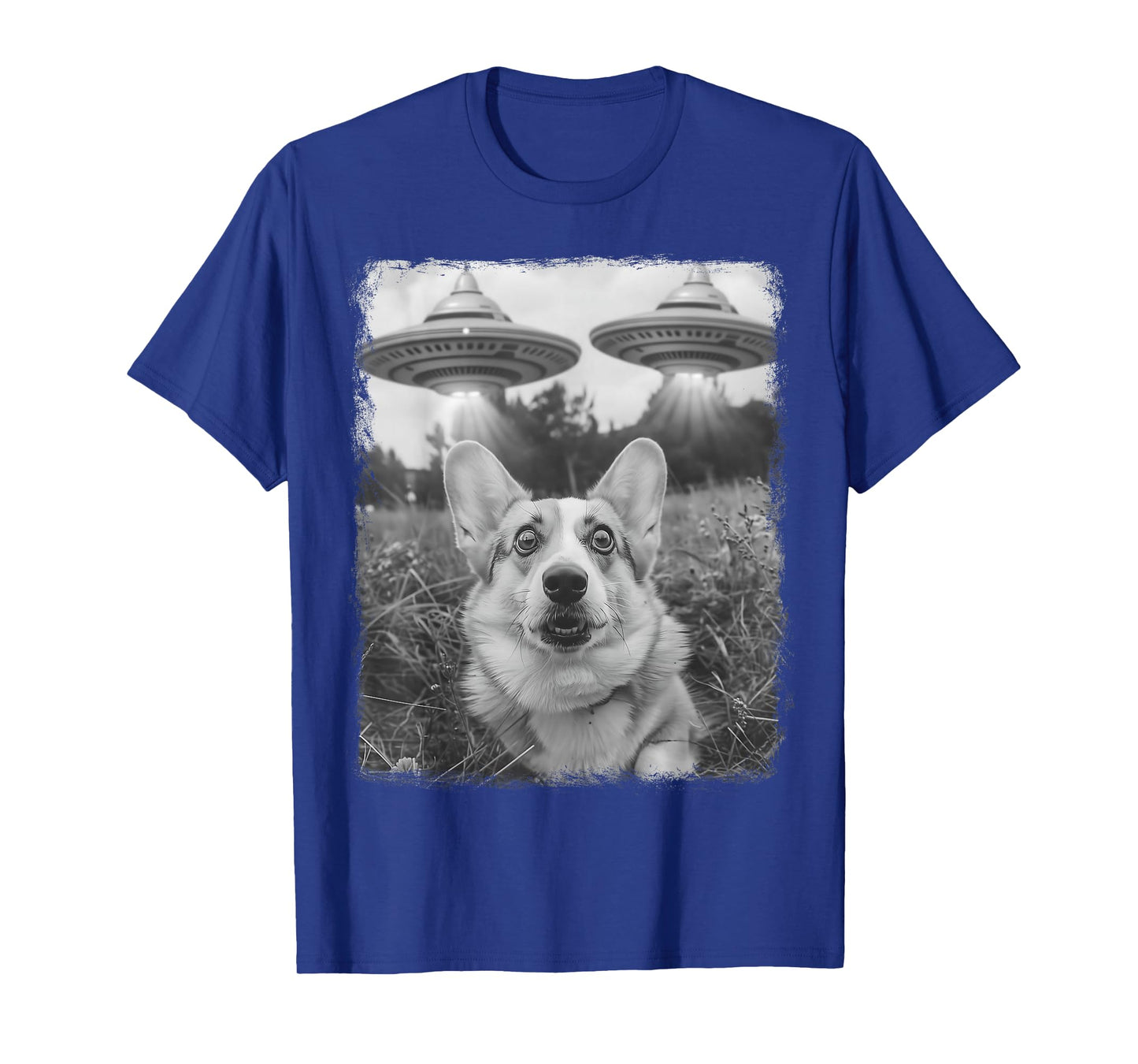 Corgi Dog UFO Alien Extraterrestrial Selfie T-Shirt