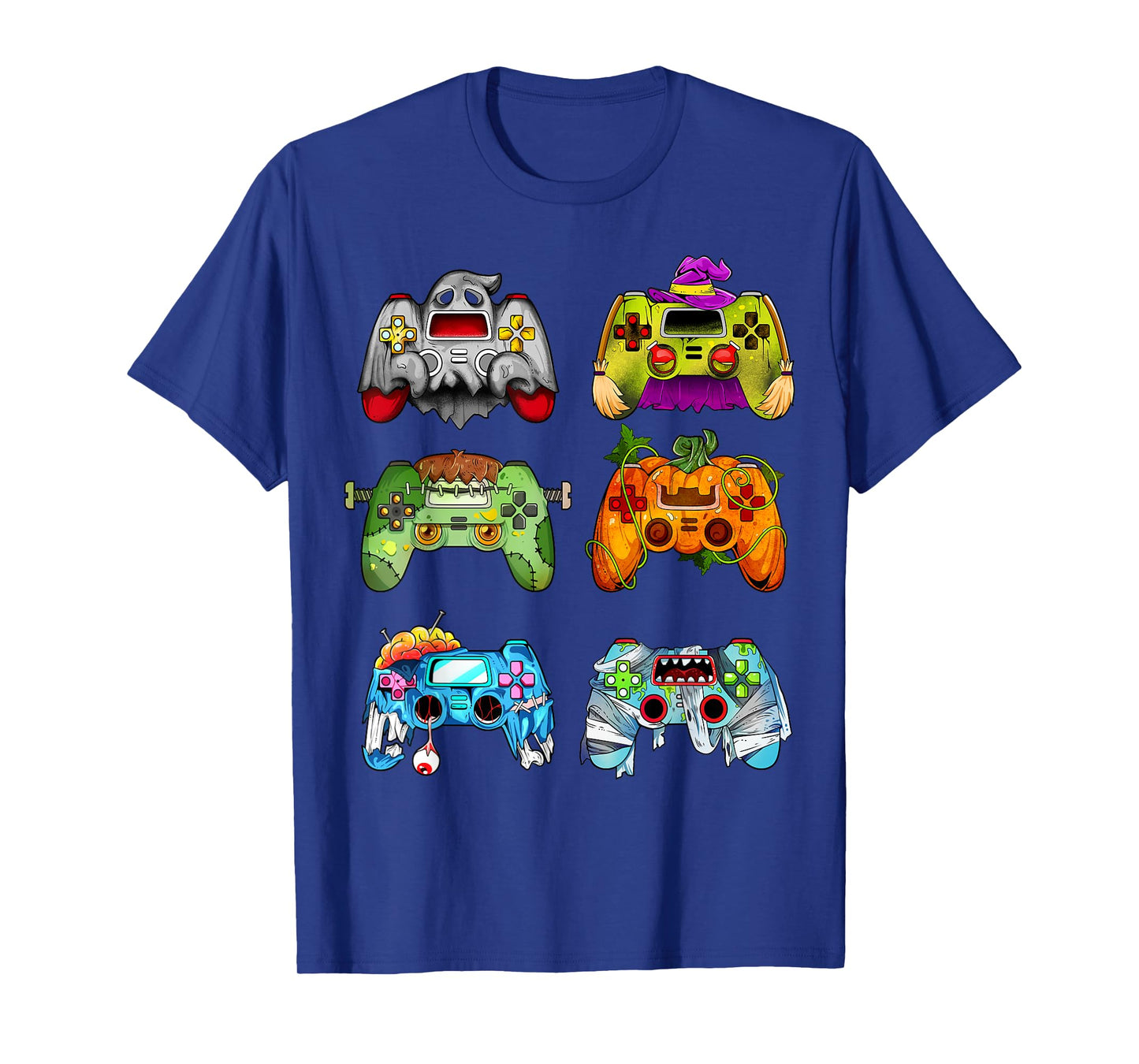 Halloween Pumpkin Witch Gaming Controllers Zombie Boys Kids T-Shirt