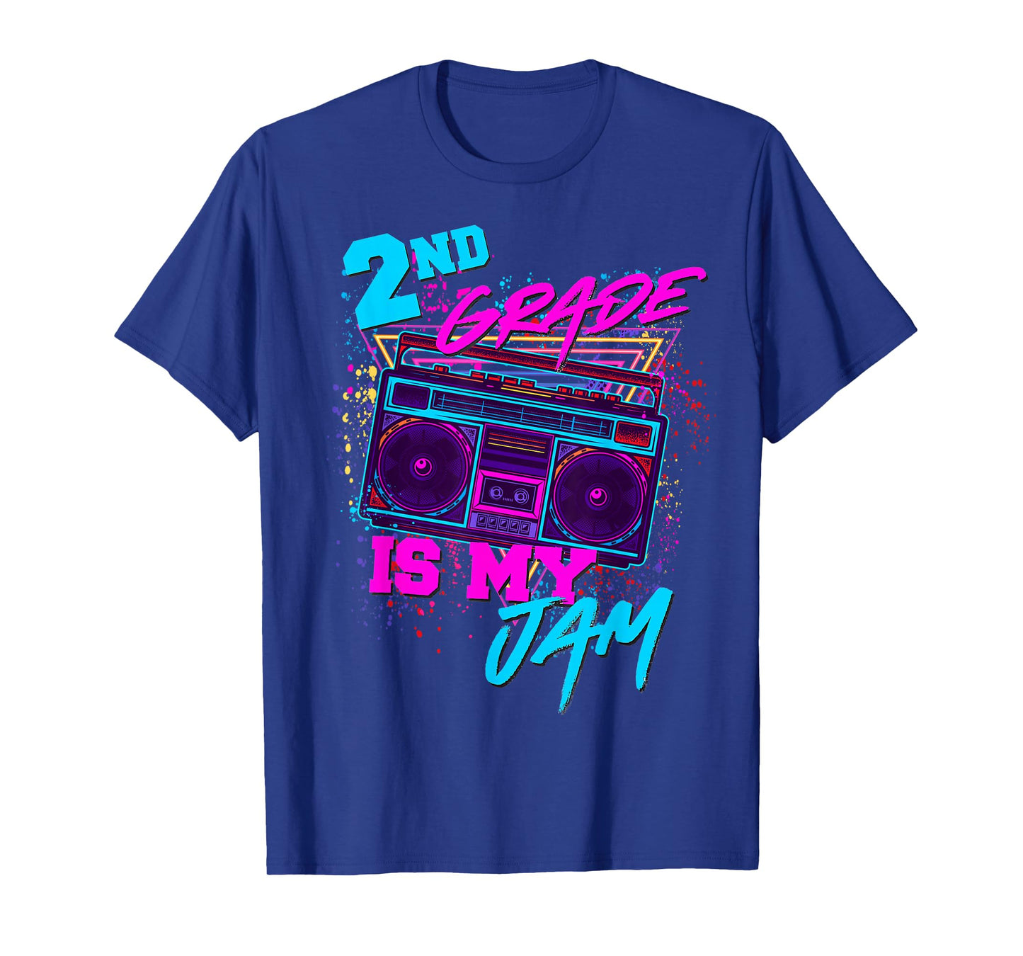 2nd Grade Is My Jam Vintage 80s 1980s Teacher Student Retro T-Shirt