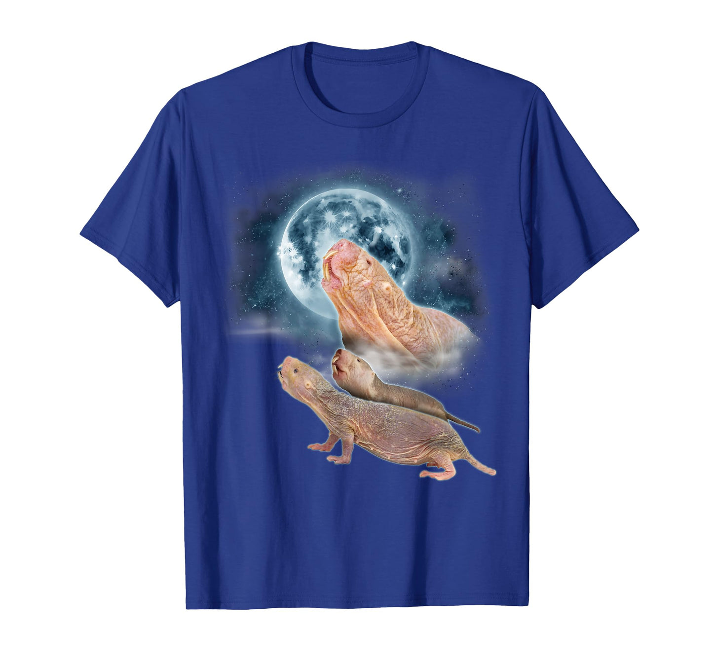Mole Rat Shirt Howling at the Moon - Funny Naked Mole Rat T-Shirt
