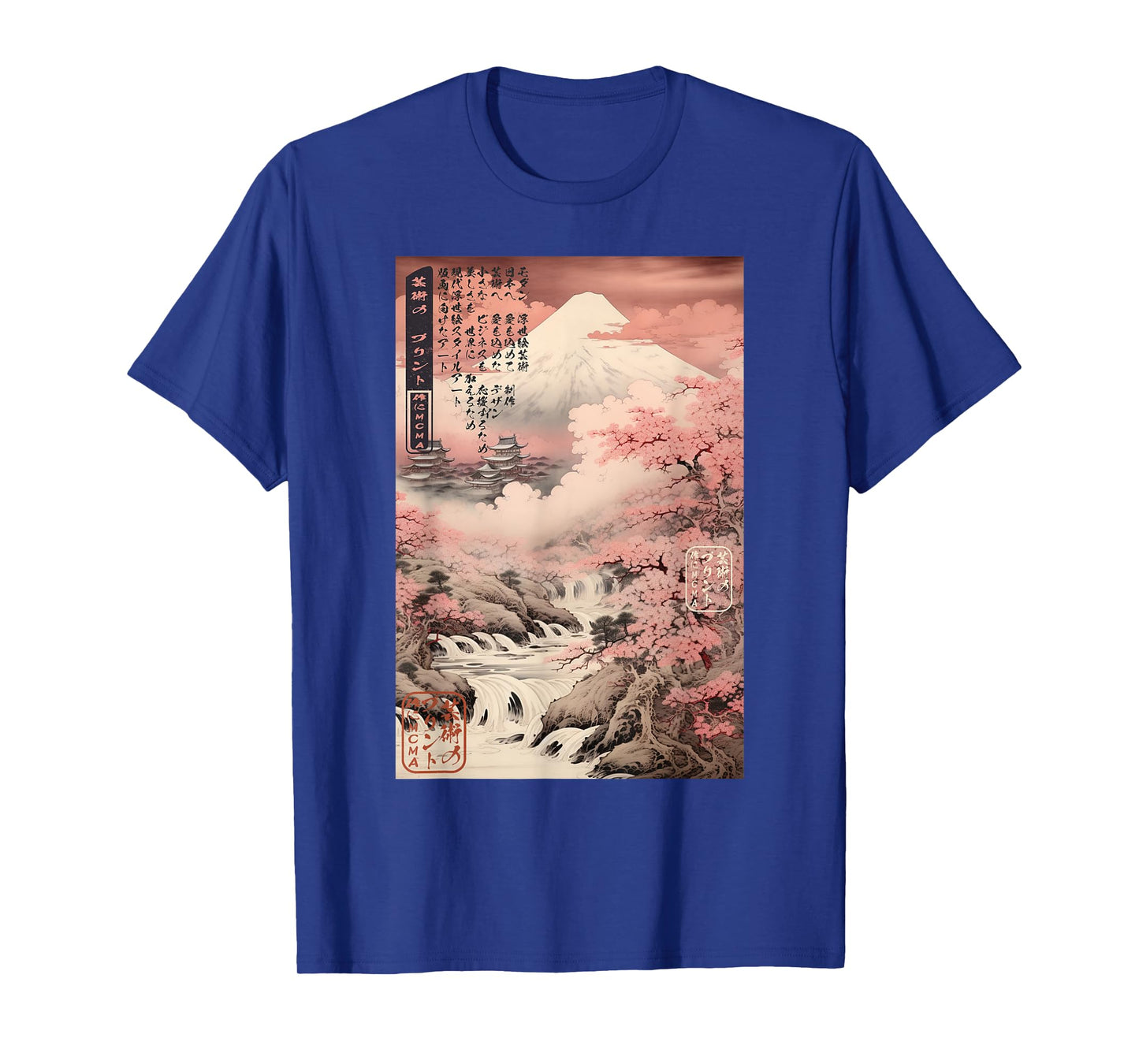 Ukiyo-e Cherry Blossom Mountain Landscape Japanese T-Shirt