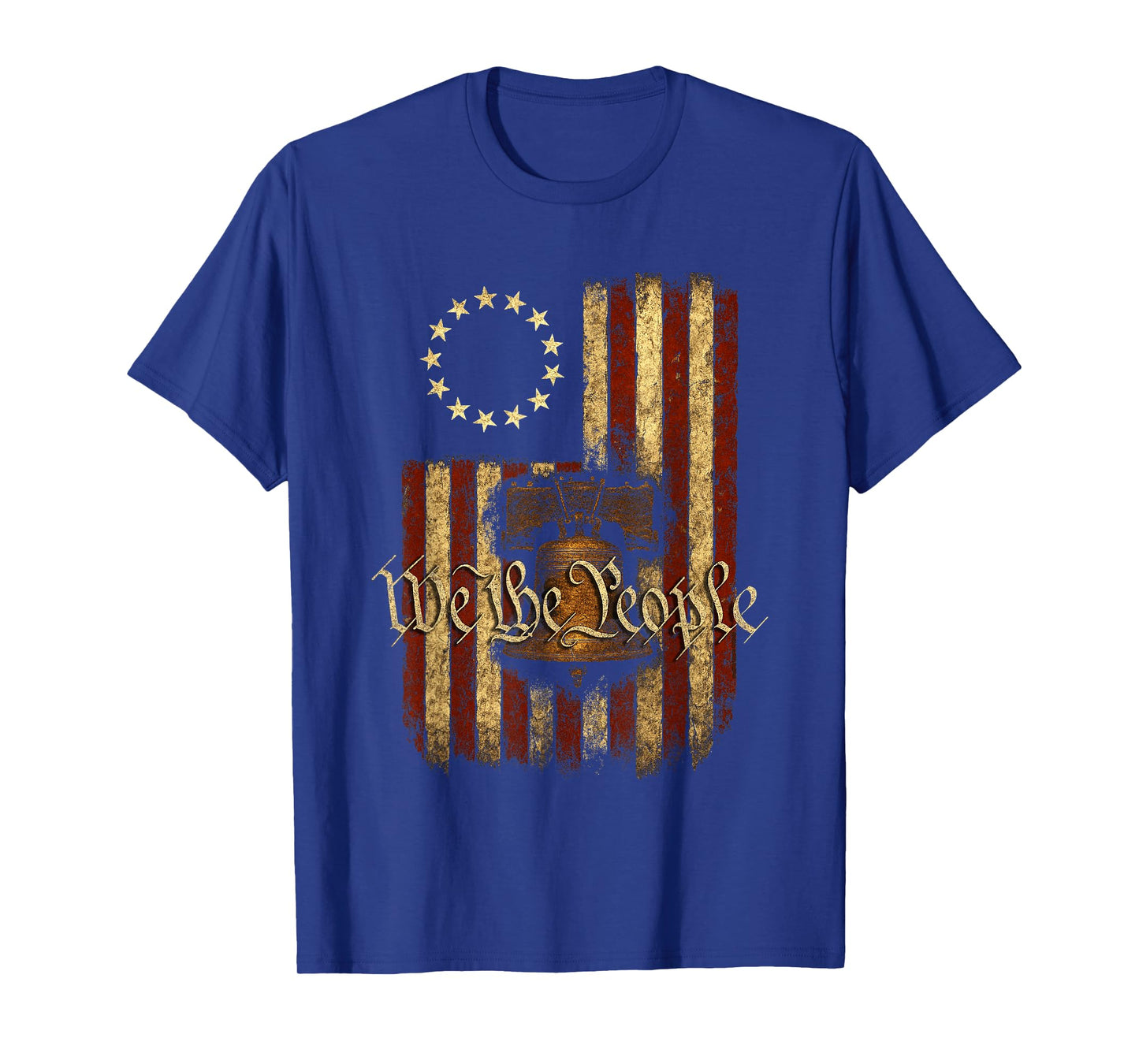Patriotic USA Betsy Ross Flag Liberty Bell We the People T-Shirt