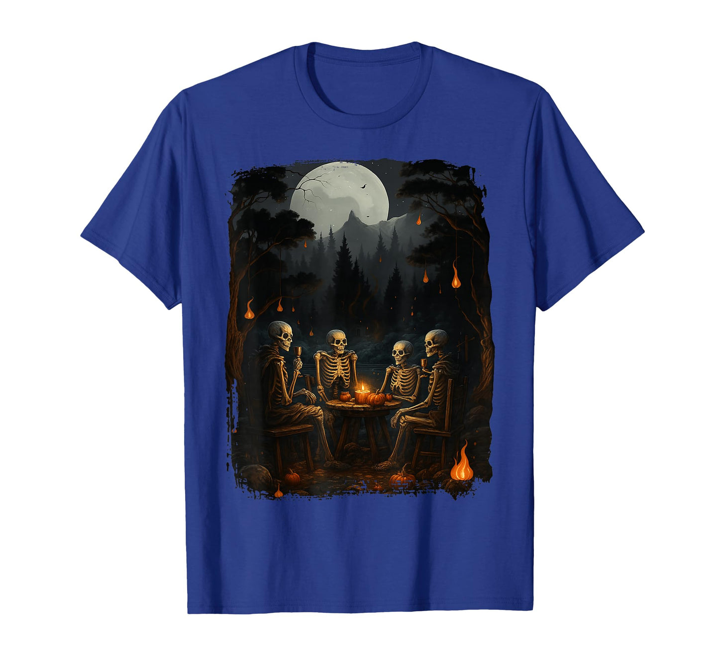 Vintage Ghost Gothic Skeleton Camping Halloween Men Women T-Shirt