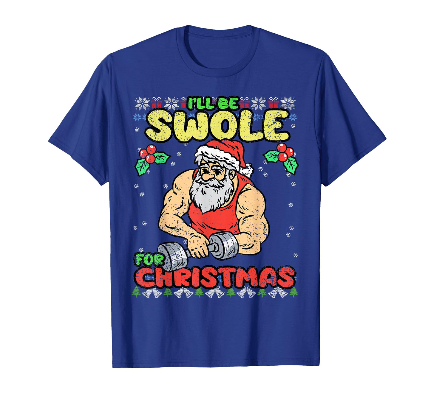Swole Santa Christmas Pajama Funny X-Mas Gym Fitness Workout T-Shirt