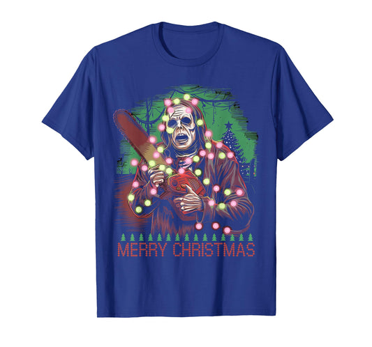 Merry Christmas Horror Fan Slasher 80s-Themed T-Shirt