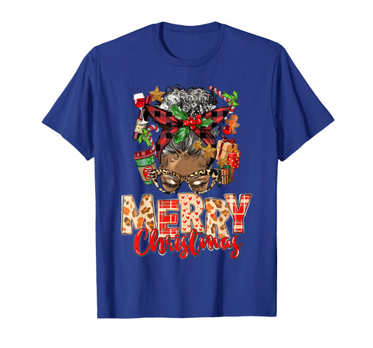 African American Christmas African Black Xmas Mom Women T-Shirt