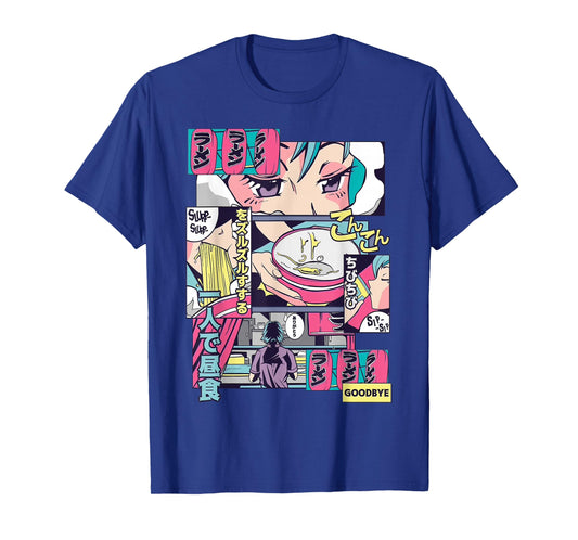 90s Japanese Vintage Kawaii Ramen Anime Manga Girl T-Shirt