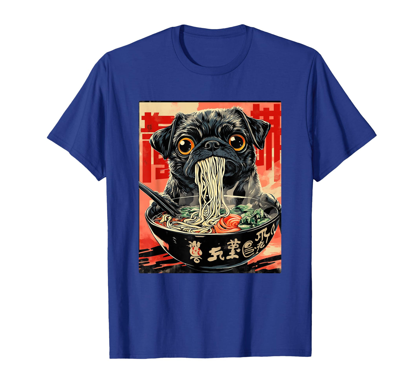 Funny Pug Ramen Japanese Kawaii Anime Pug T-Shirt