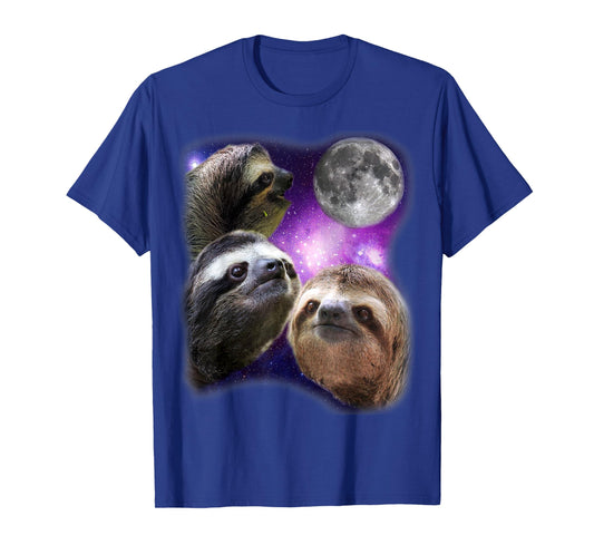 Sloth Shirt - Three Sloths Moon Parody Wolf Meme Shirt T-Shirt