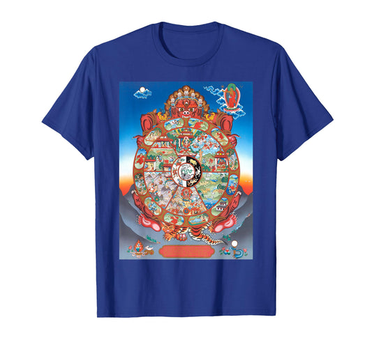 Tibetan Thangka, Samsara, Mandala, Wheel of Life, Buddhist T-Shirt