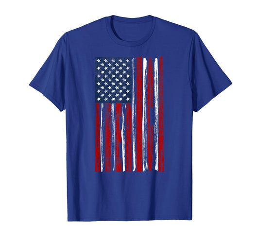 USA Flag with AMERICA as Red Stripes July 4 Independence Women Kids Men T-Shirt
