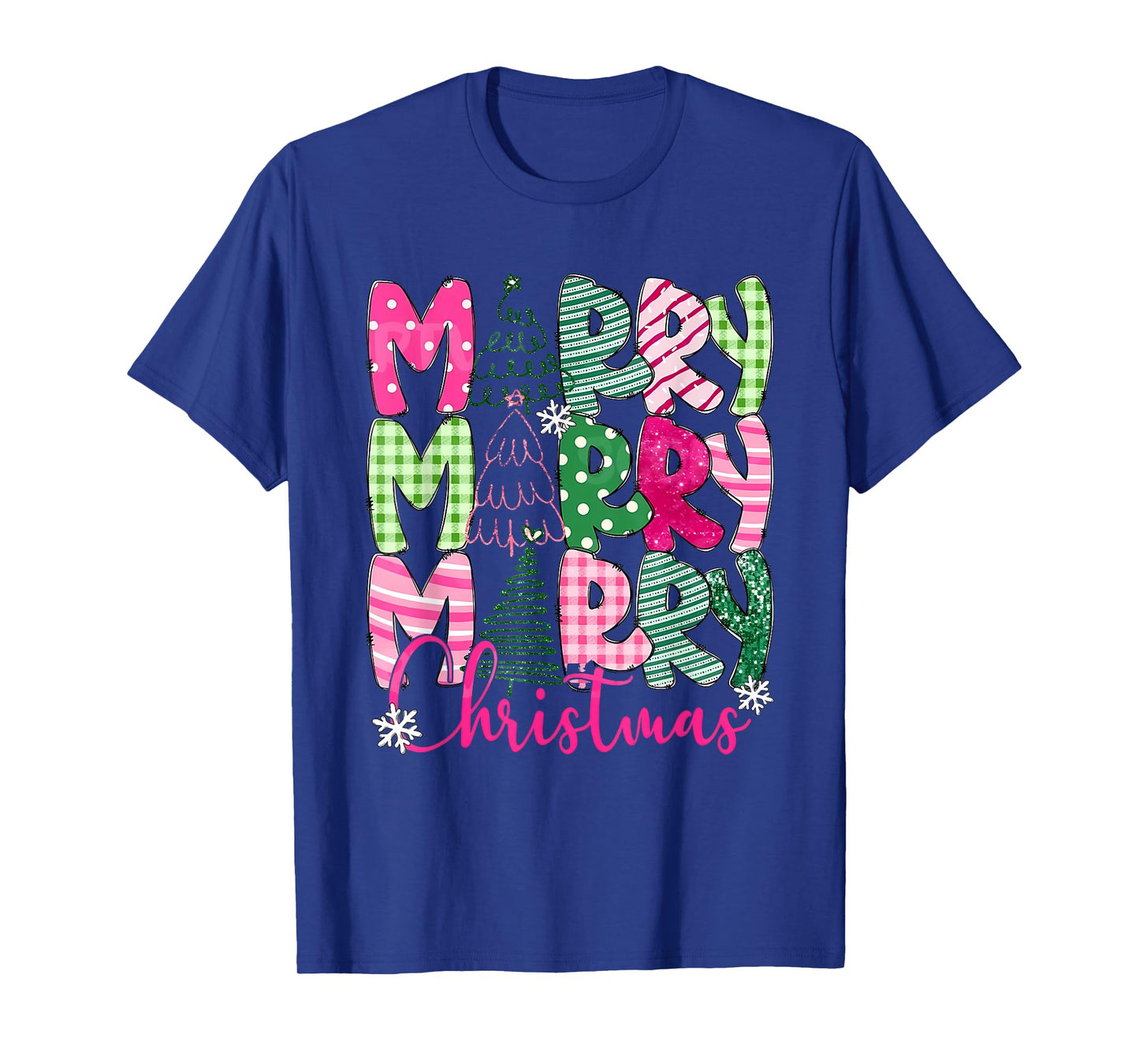 Cute Merry Christmas Fonts Santa T-Shirt