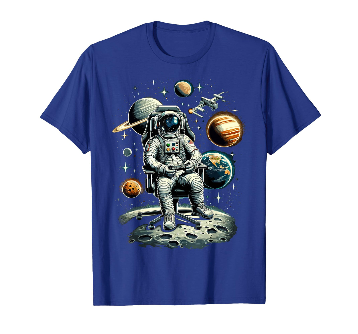 Astronaut Space Gaming System Planets Astronaut Gamer T-Shirt