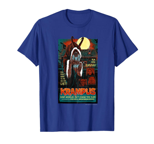 Krampus – Run! Hide! Survive! Retro Poster T-Shirt