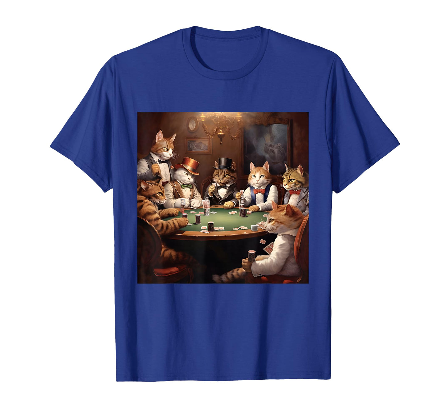 Poker Cat Lover Casino Gambling Cats Playing Poker Cards T-Shirt, Small, Black