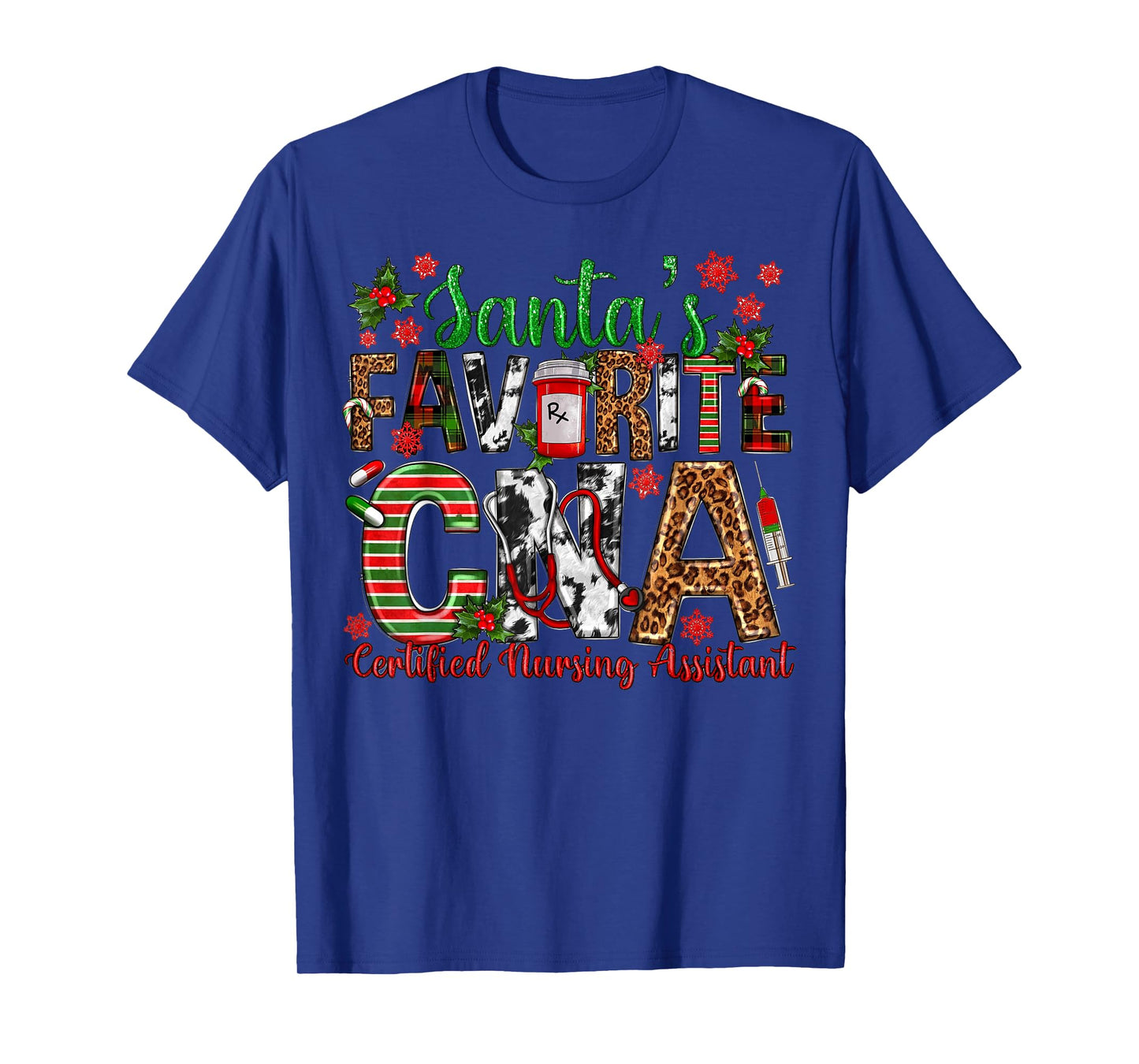 Santa's Favorite CNA Certified Nursing Assistant Christmas T-Shirt