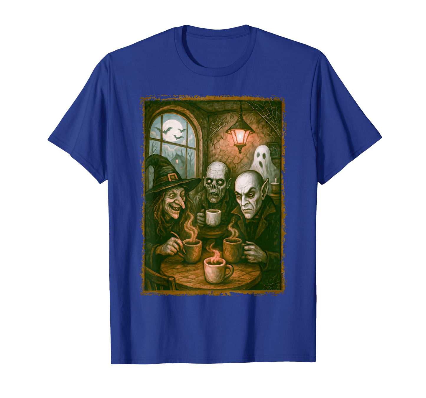 Monsters in Coffee Shop Coffee Lovers Barista Halloween T-Shirt