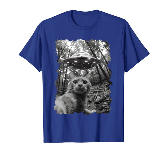 Funny Cat UFO, Funny Alien Cat Selfie UFO for Cats Lovers T-Shirt