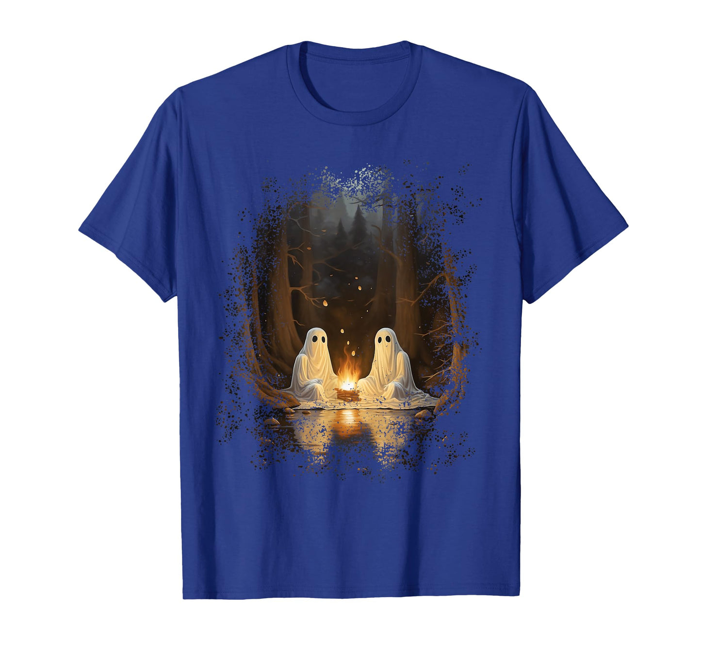Vintage Ghost Campfire Camping Gothic Halloween T-Shirt