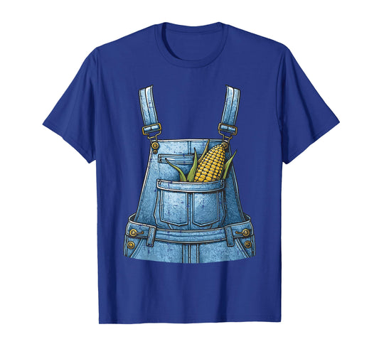 Halloween Overalls Corn Farm Costume Farmer Men Women Kids T-Shirt