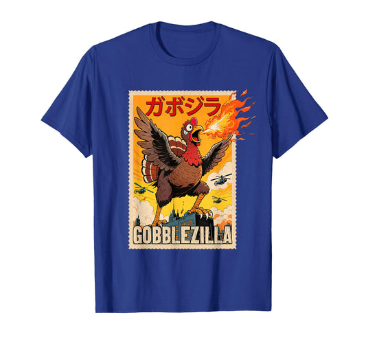 Gobblezilla Thanksgiving Turkey Gobble Japanese Anime Autumn T-Shirt