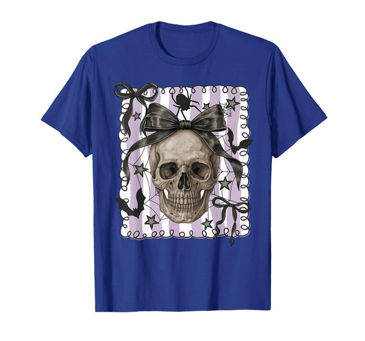 Spooky Season Skull Halloween Coquette Bow Trick Or Treat T-Shirt