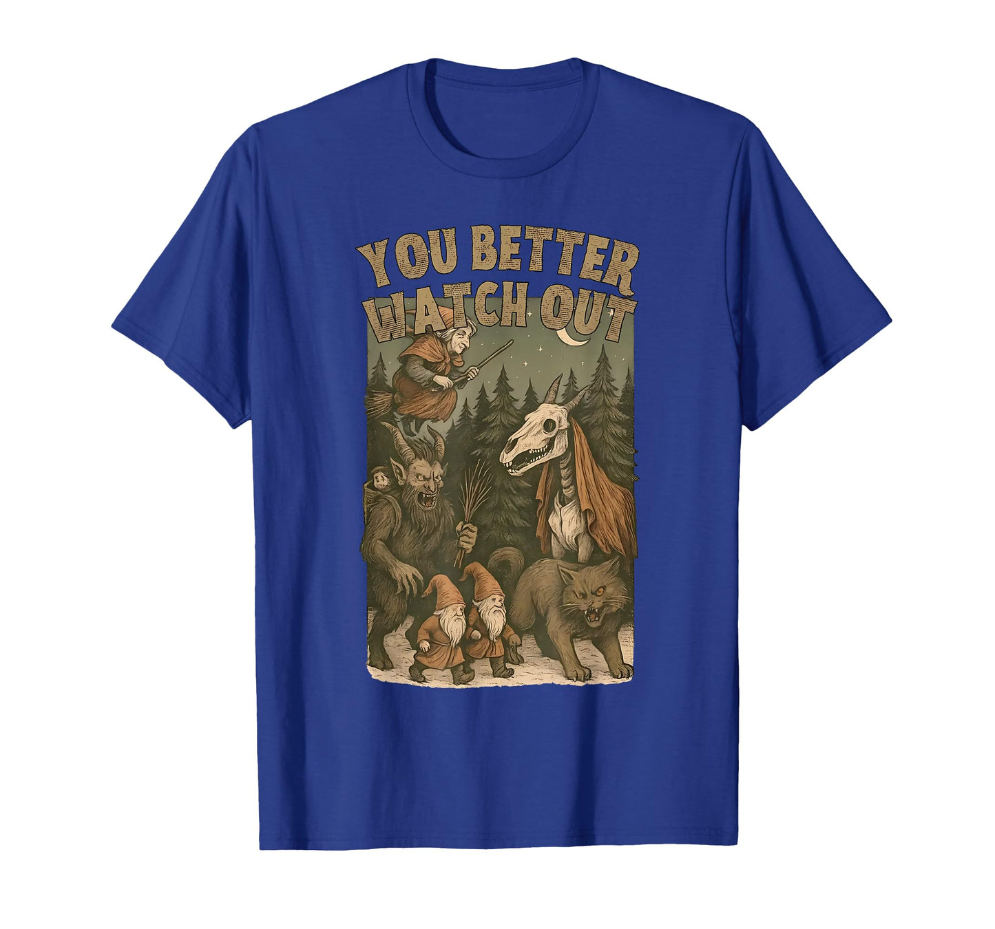 Krampus Dark Christmas Horror Vintage You Better Watch Out T-Shirt
