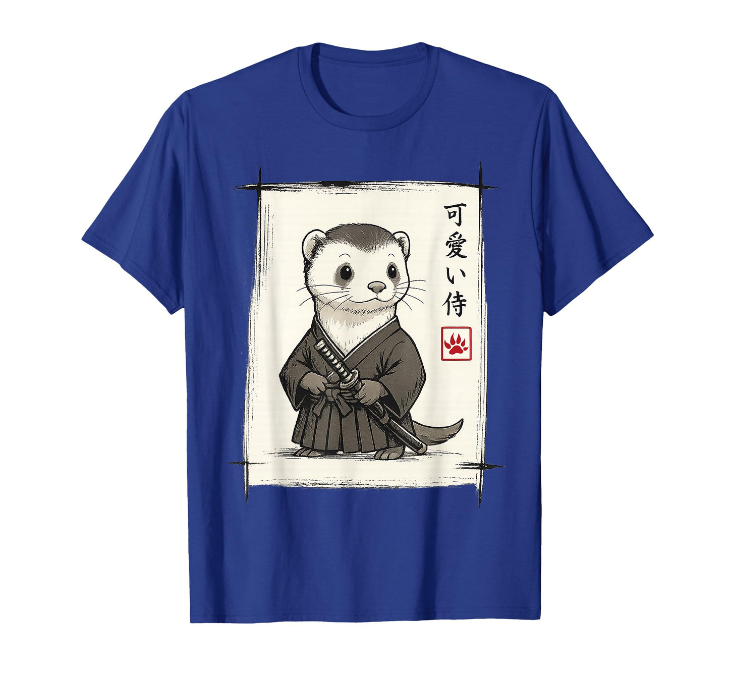 Samurai Ferret Japanese Art Anime Funny Gifts Men Women Kid T-Shirt