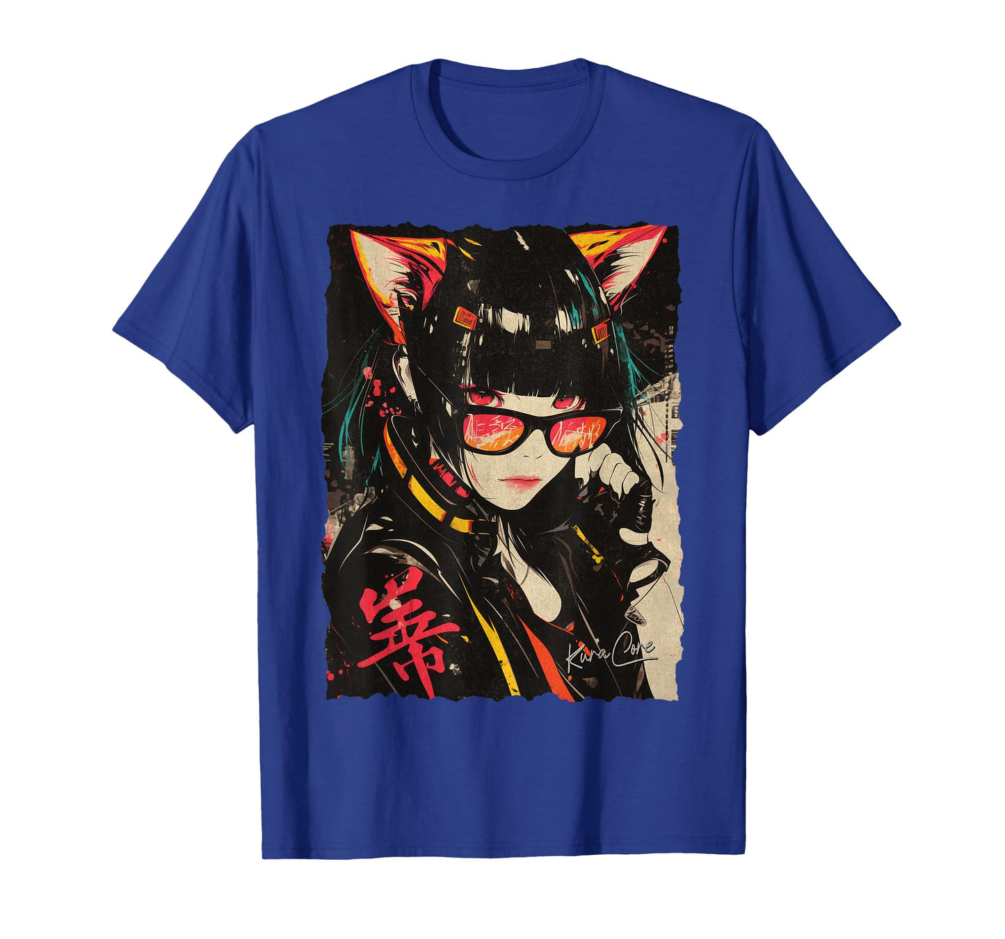 Japanese Streetwear Cyberpunk Y2K Techwear Neko Manga Anime T-Shirt