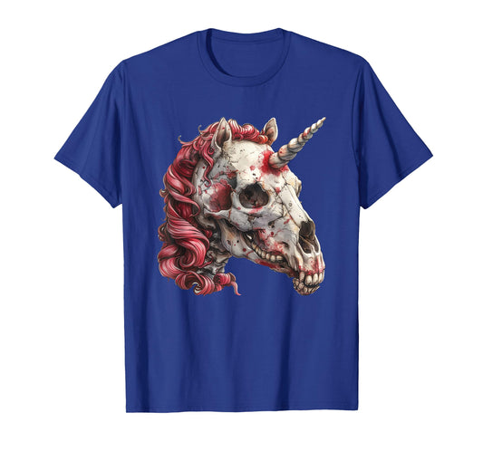 Skeleton Head Of A Unicorn - Unicorn Halloween Kawaii T-Shirt
