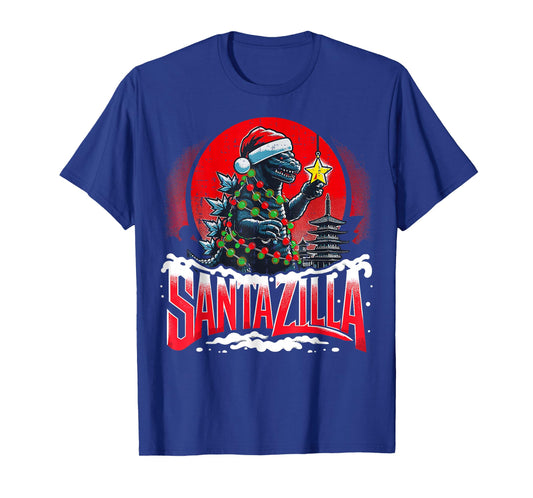 Kaiju Christmas Santazilla Japanese Monster Dinosaur Boys T-Shirt