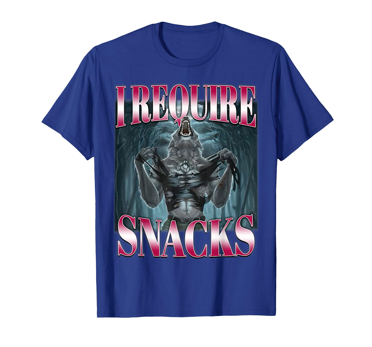 Alpha Wolf I Require Snacks Cringe Brainrot Unhinged Meme T-Shirt