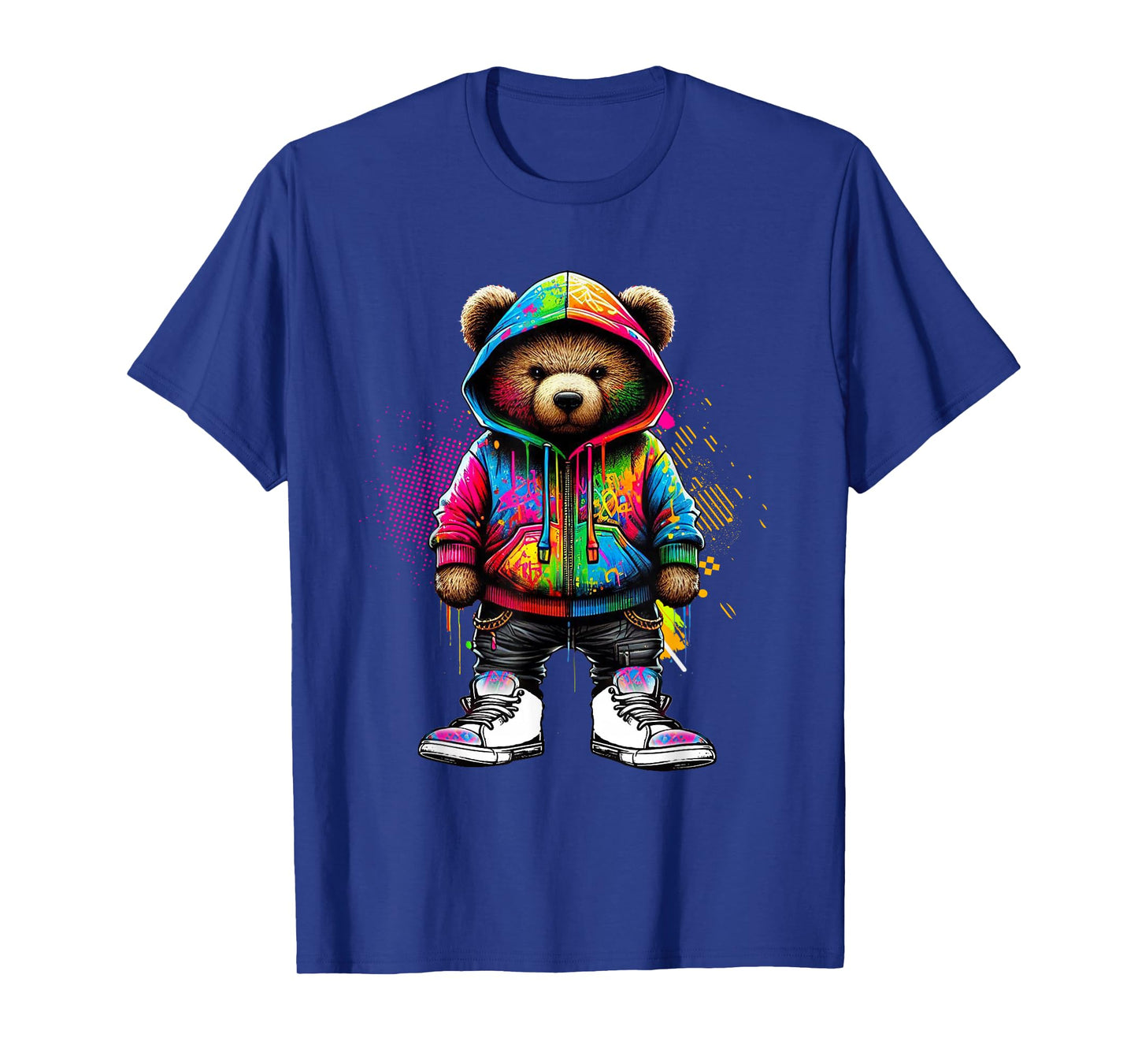 Hip Hop Teddy Bear Colorful Urban Rap Music Breakdancing T-Shirt