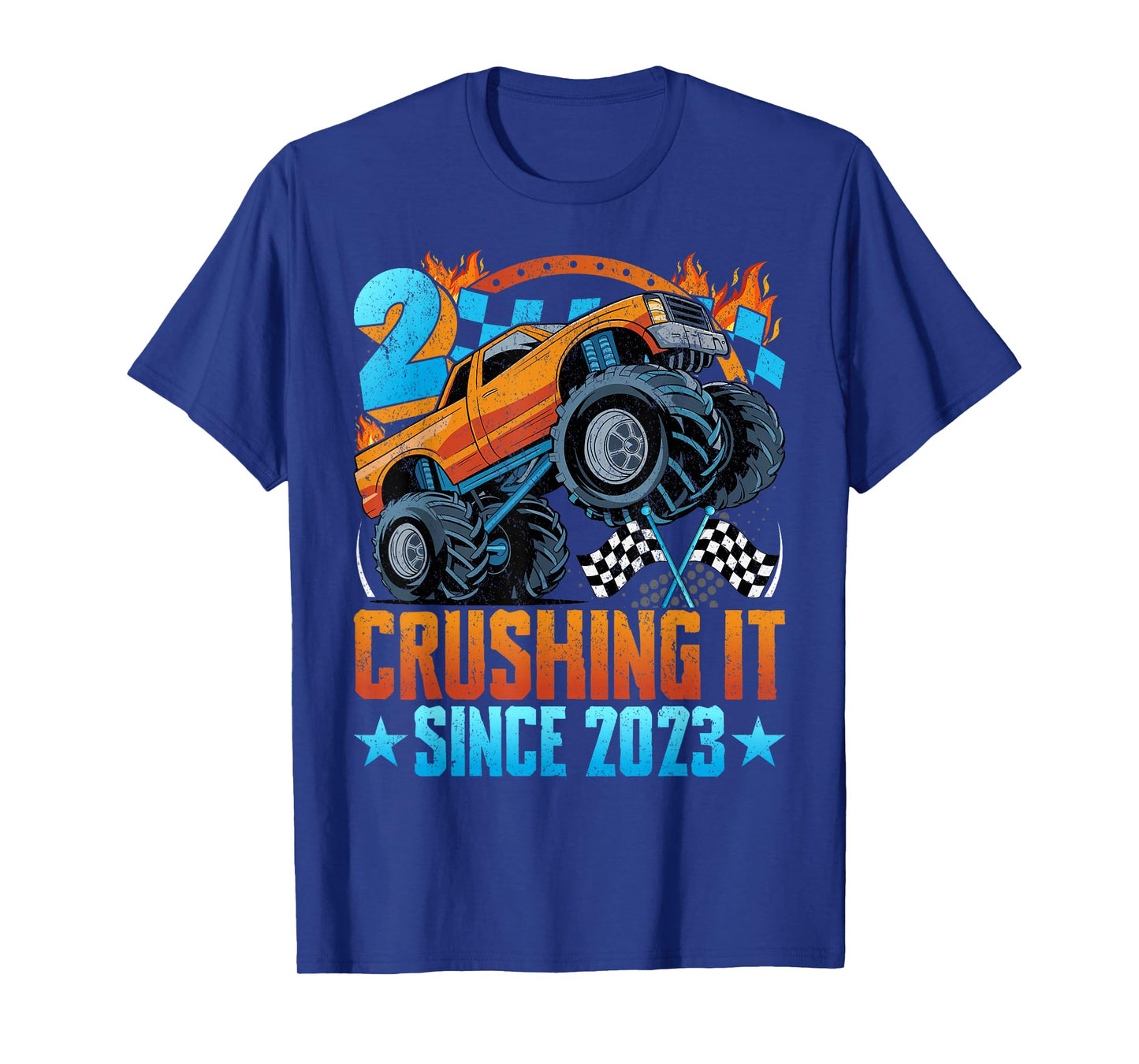 Birthday Monster Truck 2 Year Old Boys 2nd Party Born 2023 T-Shirt
