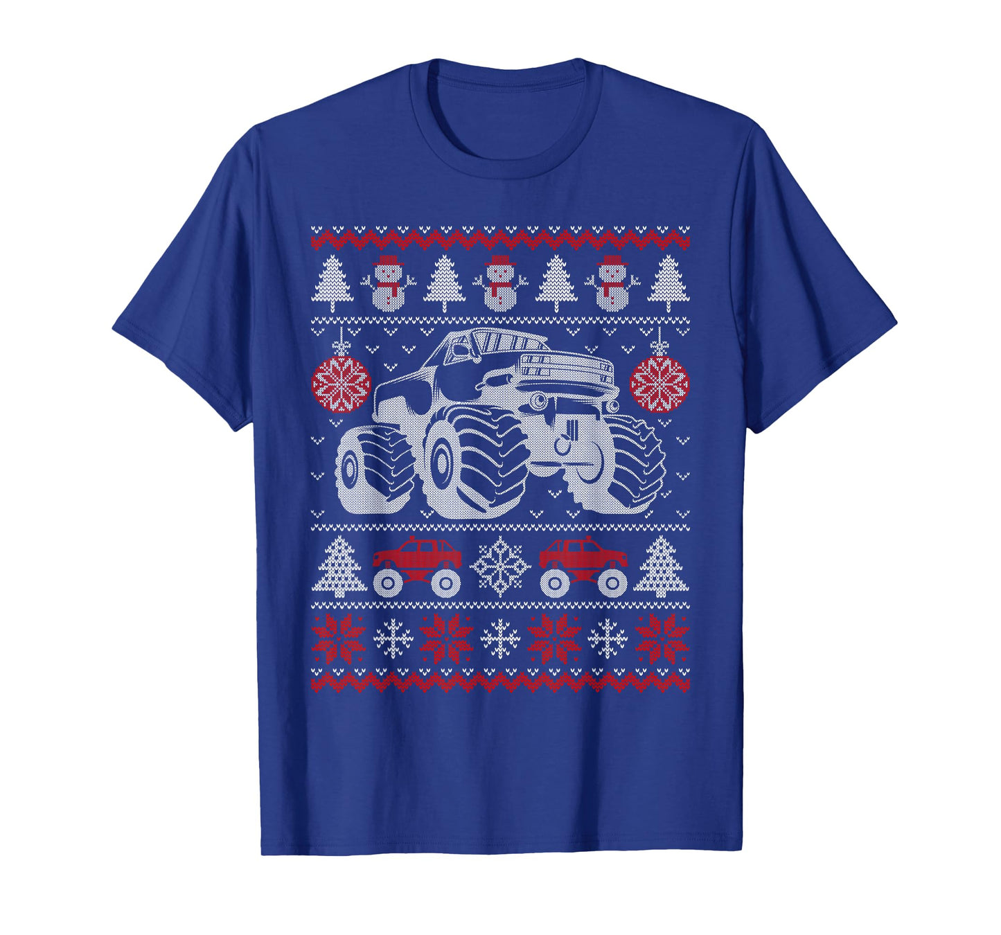Monster Truck Lovers Ugly Christmas Sweater Xmas Boys Kids T-Shirt