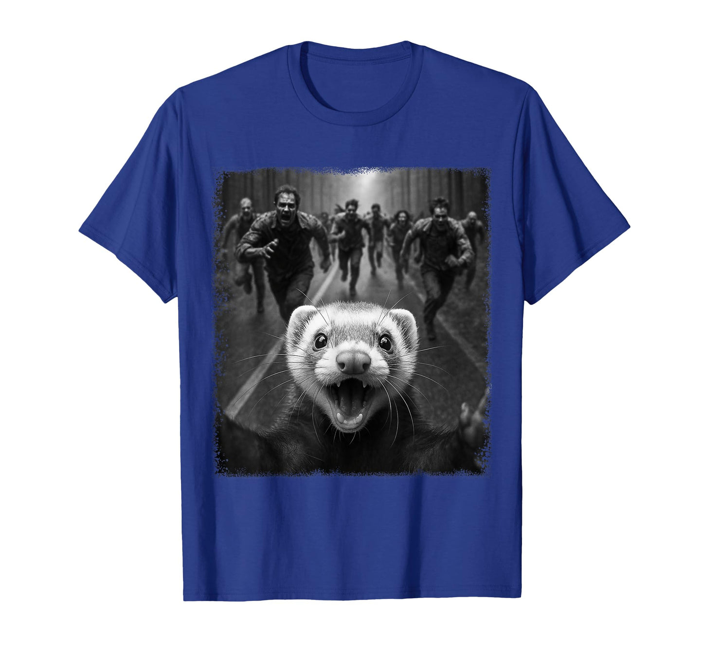Funny Spooky Ferret Selfie With Creepy Halloween Zombies T-Shirt