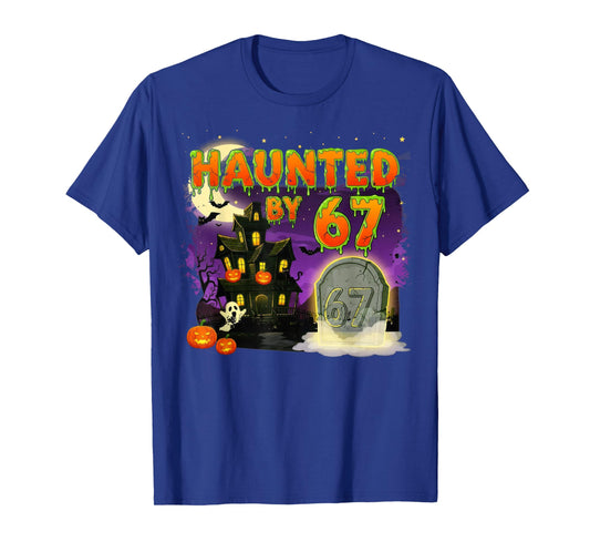 Haunted by 67 – Funny Ghost and Pumpkin Halloween Costume T-Shirt