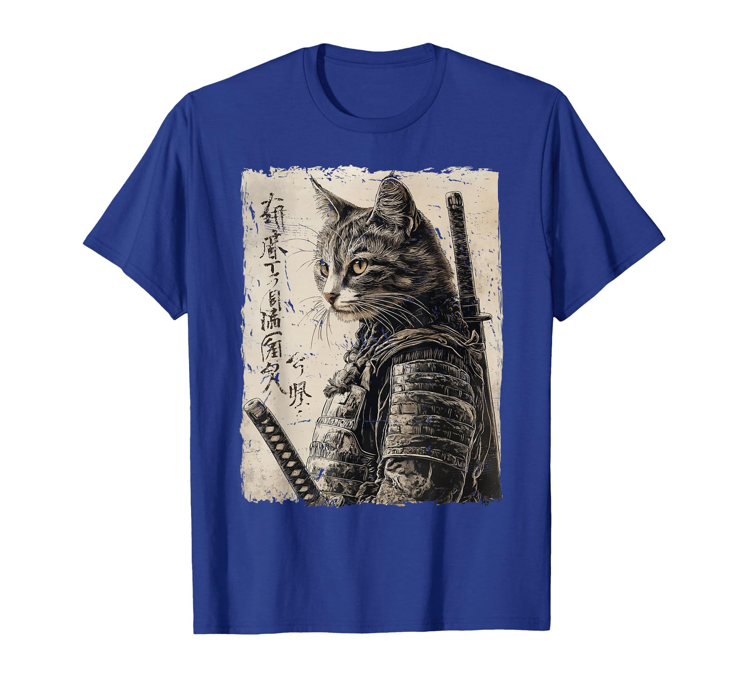 Samurai Cat Warrior Japanese Ukiyo-e Artwork Cat Samurai T-Shirt