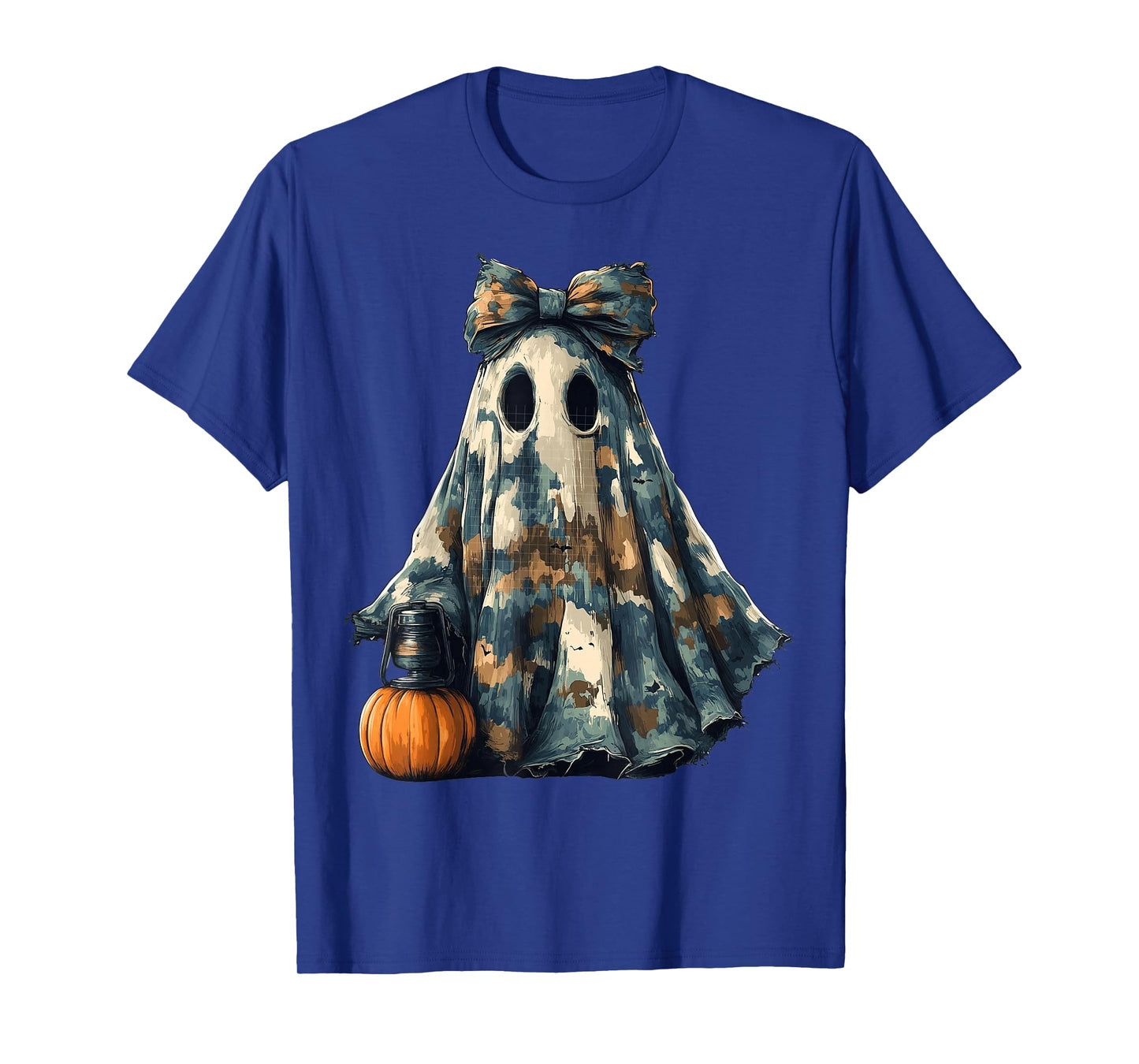 Camouflage Ghost Cute Spooky with Bow for Kids T-Shirt
