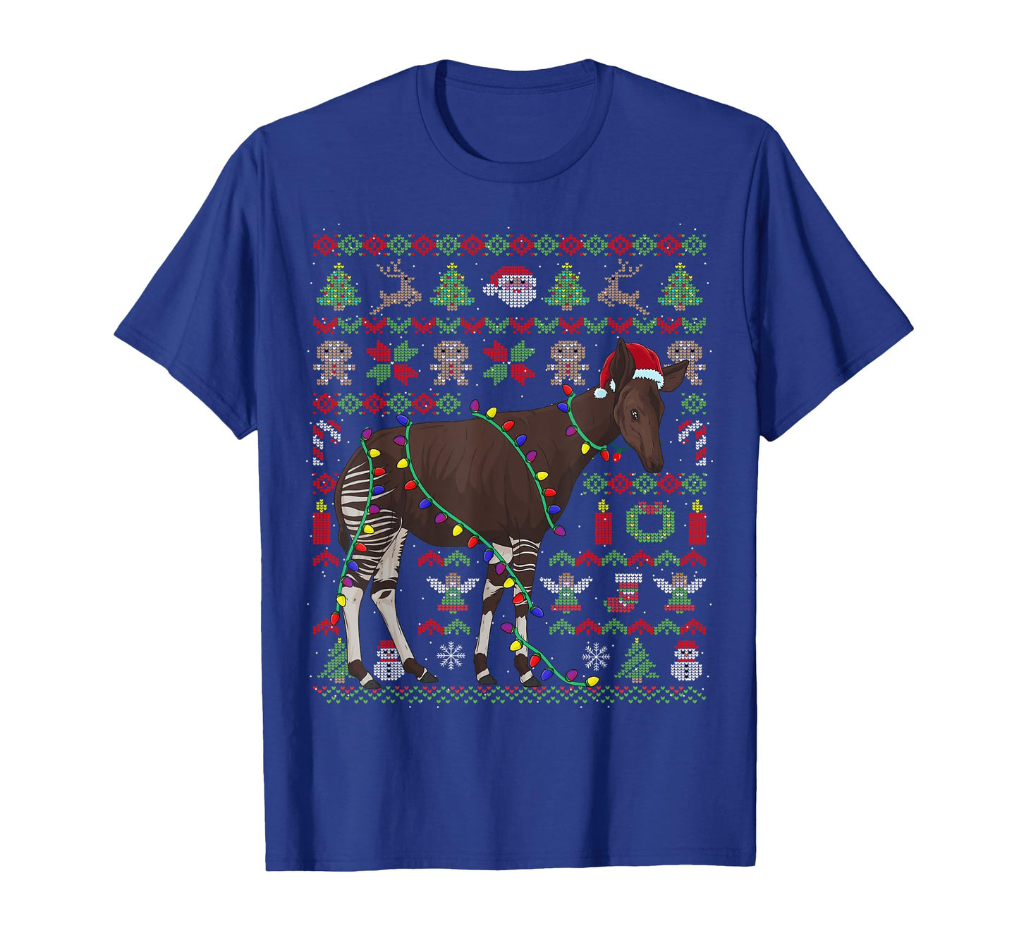 Ugly Christmas Okapi Forest Giraffe T-Shirt