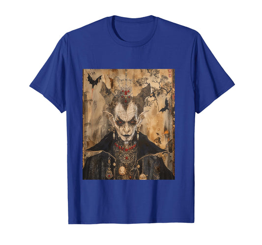 Scary Japanese Dracula Vampire Dynasty Adult Halloween Art Long Sleeve T-Shirt