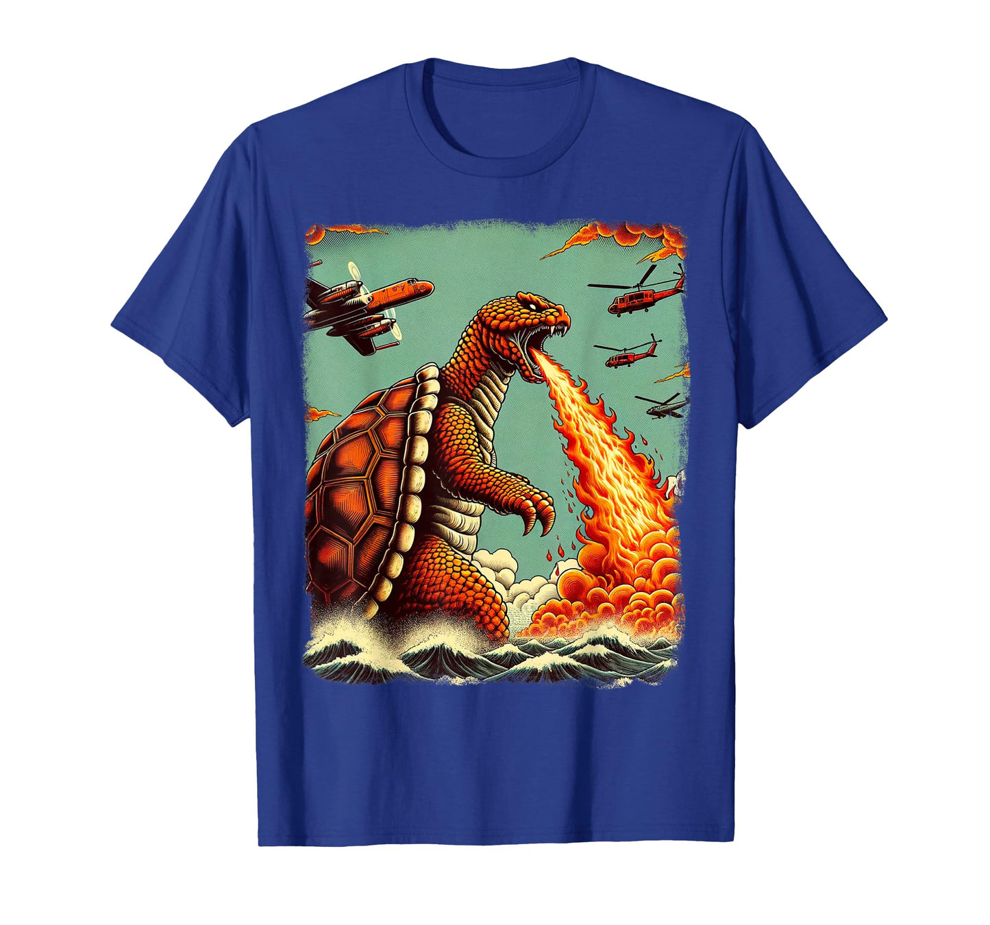 Kaiju Turtle Monster Japanese Turtle Kanagawa Wave Japan T-Shirt