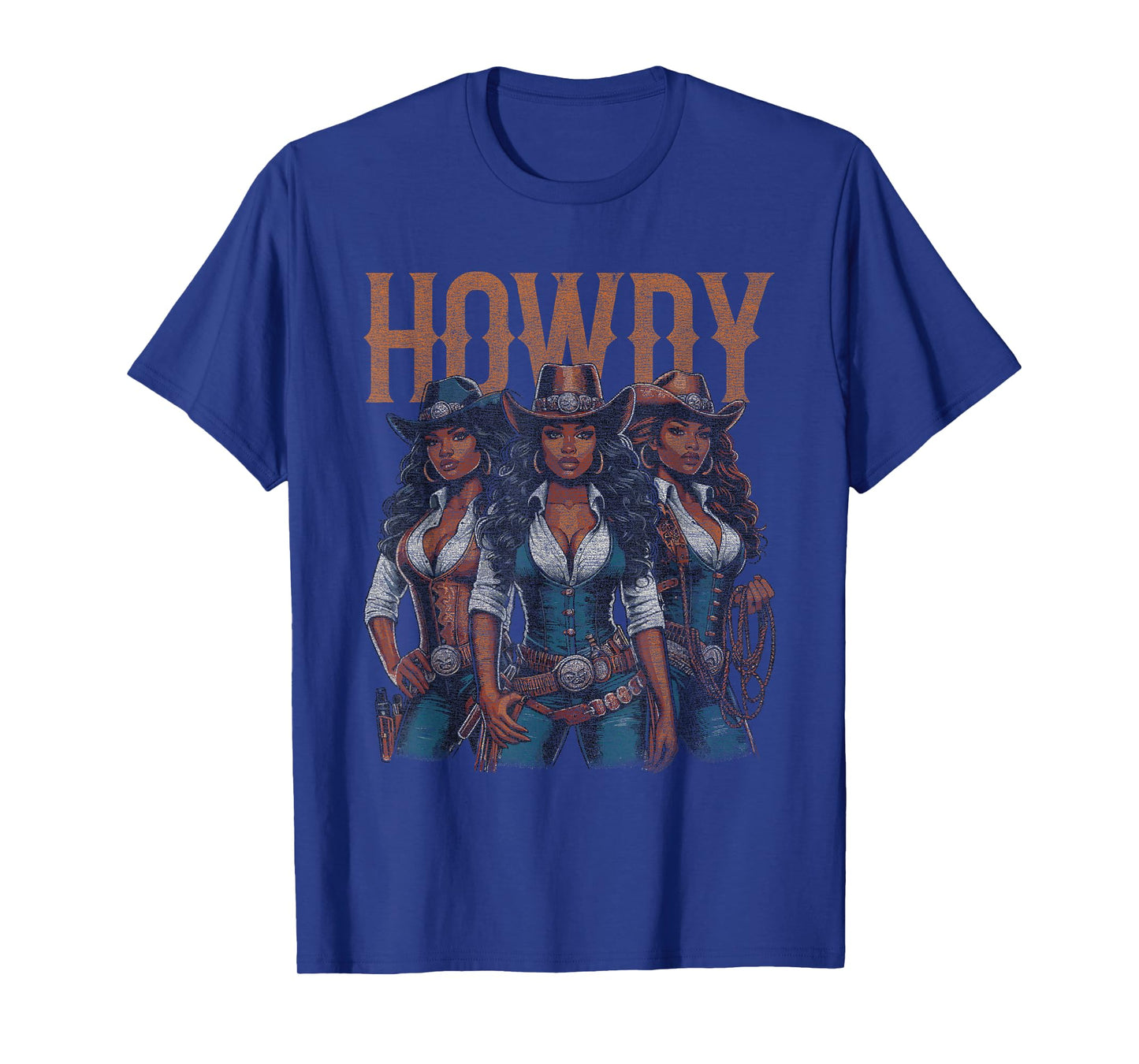 Black African American Cowgirl Western Texas Rodeo Howdy T-Shirt