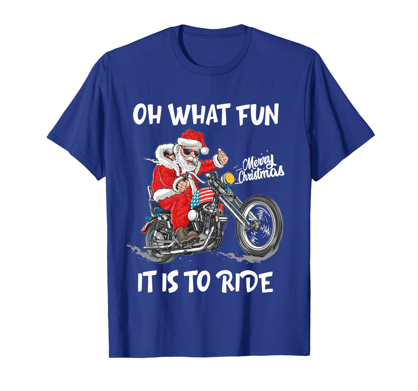 Biker Santa Motorcycle Fan Merry Christmas Xmas Holidays Long Sleeve T-Shirt