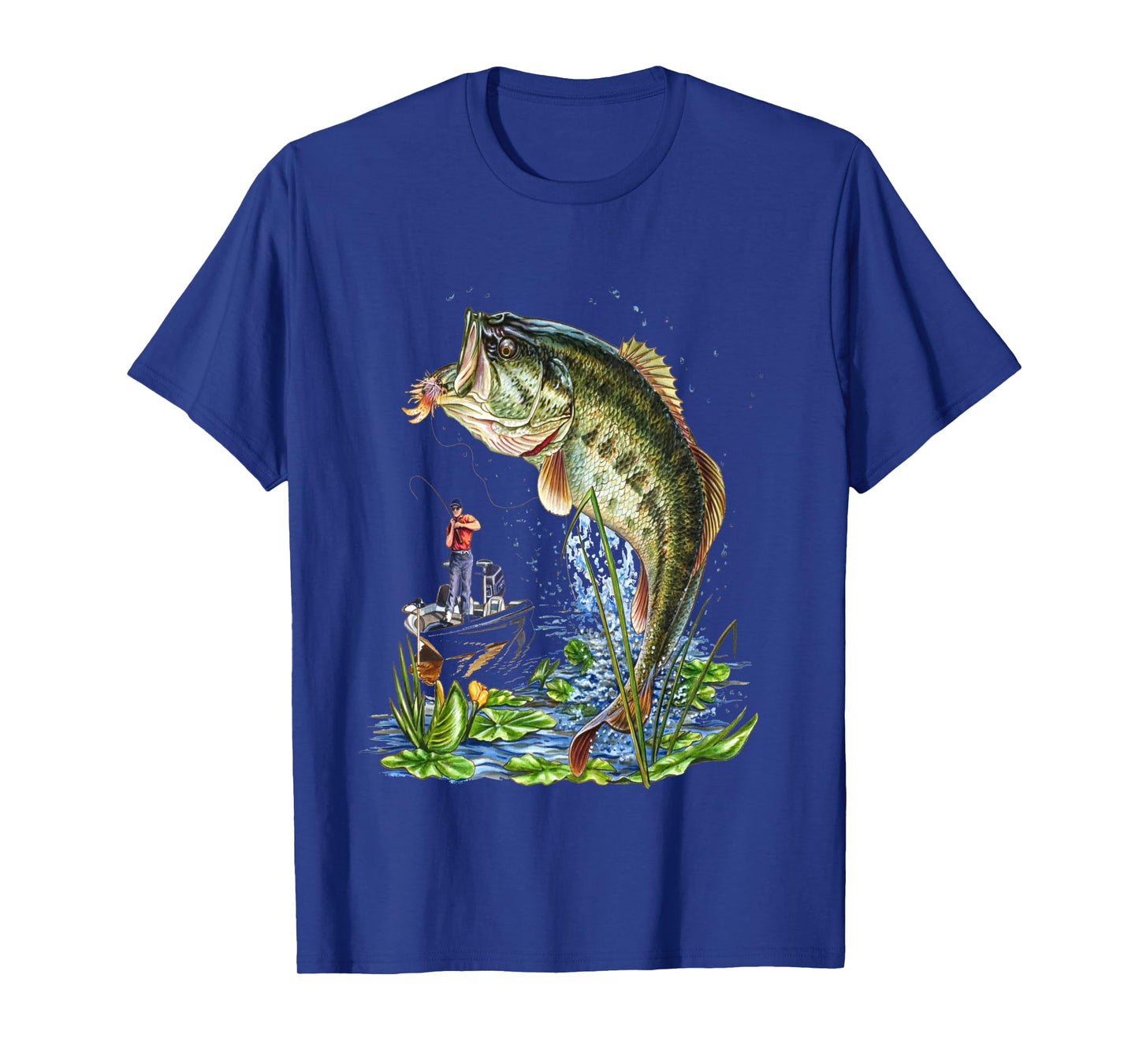 Fishing Graphic graphic Large Mouth Bass Fish Long Sleeve T-Shirt